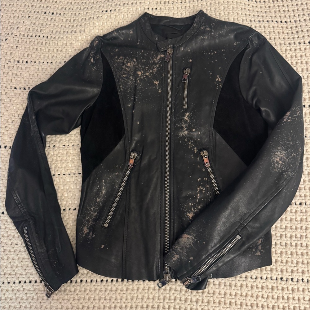 Diesel “Black Gold” slim fit leather jacket. Size 44 (XS) made in Italy